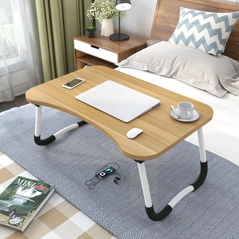 Home Folding Laptop Desk for Bed & Sofa Laptop Bed Tray Table Desk Portable Lap Desk for Study and Reading Bed Top Tray Table ► Photo 1/6