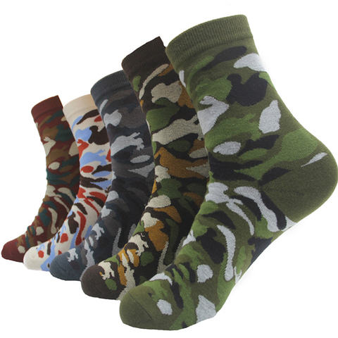 2022 Brand New Men Military Socks Graffiti Green Crew Cotton Sock For Male Jungle Style sports Men's Camouflage Socks gifts Hot ► Photo 1/6