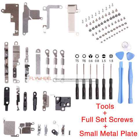 1pcs Small Metal Set Parts Holder Bracket Shield Plate + Full Set Screws For iPhone 5S 5C 6 6S 7 8 Plus X With Tools ► Photo 1/6