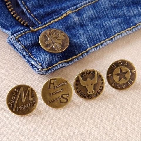 10Pcs/Set 20mm Metal Buttons High Quality Bronze Tone Jean Buttons Mixed Button Clothing Accessories Drop Shipping ► Photo 1/6