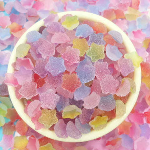 100Pcs Colorful Cute Star Candy Flat back Resin Cabochons Simulation Fake Food Scrapbooking for Phone Bows DIY Craft Accessories ► Photo 1/4