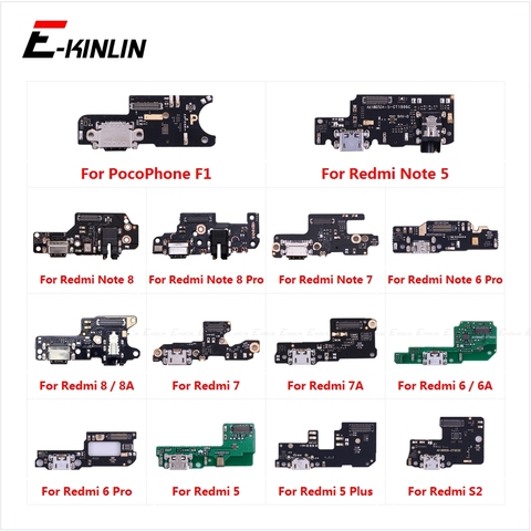 Charging Port Connector Board Parts Flex Cable Microphone Mic For XiaoMi PocoPhone F1 Redmi Note 8 7 6 5 Pro Plus 8A 7A 6A S2 ► Photo 1/6