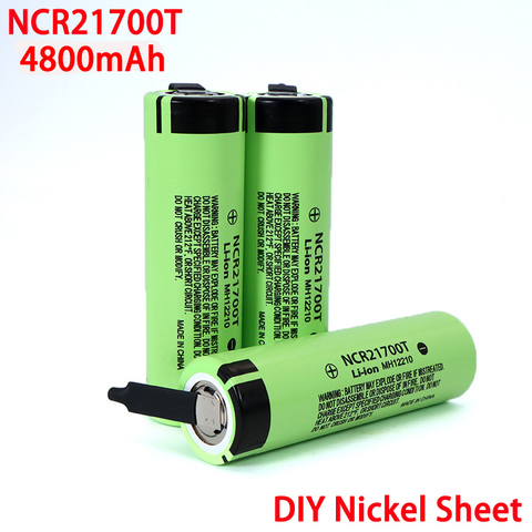 3.7V NCR21700T 4800mAh li-lon battery 15A 5C Rate Discharge ternary Electric car lithium batteries DIY Nickel sheets ► Photo 1/6