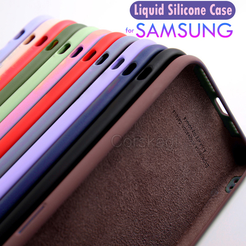 Liquid Silicone Phone Case For Samsung Galaxy S10 Lite S20 FE M31 M31S M21 M11 M51 S10e S8 S9 S20 Note 9 10 Plus 20 Ultra ► Photo 1/6