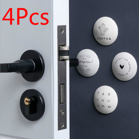 4Pcs Self Adhesive Door Stopper Rubber Round Wall Protector Sticker Door Handle Silicone Bumper Guard Stopper Door Crash Pads ► Photo 1/6