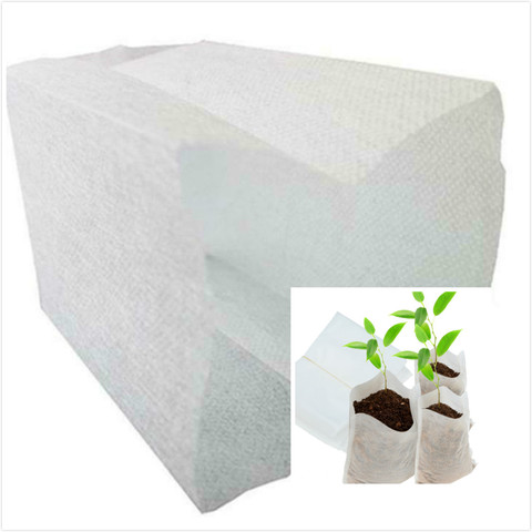 200 pieces of 8cm * 10cm biodegradable non-woven seedling bag plant growth bag fabric seedling pot environmental protection ► Photo 1/6