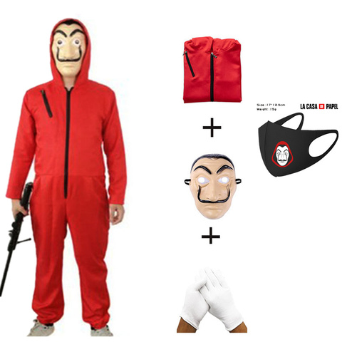 Salvador Dali Movie Costume Money Heist The House of Paper La Casa De Papel Cosplay Halloween Party Costumes with Face Mask ► Photo 1/6