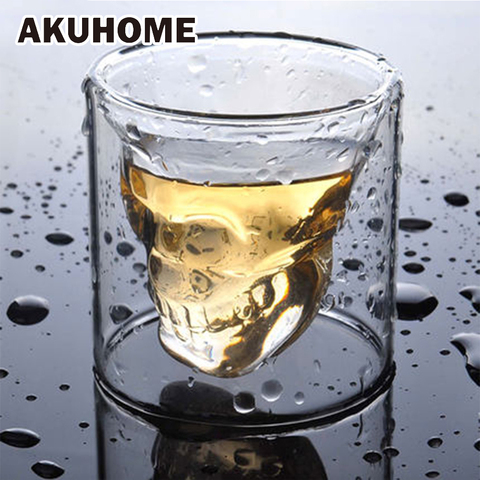 3 Sizes Two Ways Shot Transparent Crystal Skull Head Glass Cup for Whiskey Wine Vodka Bar Club Beer Wine Glass ► Photo 1/6