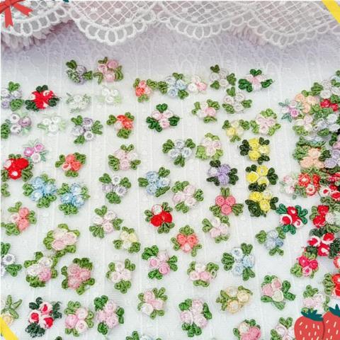 50 Pieces Beautiful Flower Lace Fabric Sewing Applique Colorful Cherry Flower Lace Trim Clothing Accessories 1.6cm Width ► Photo 1/3