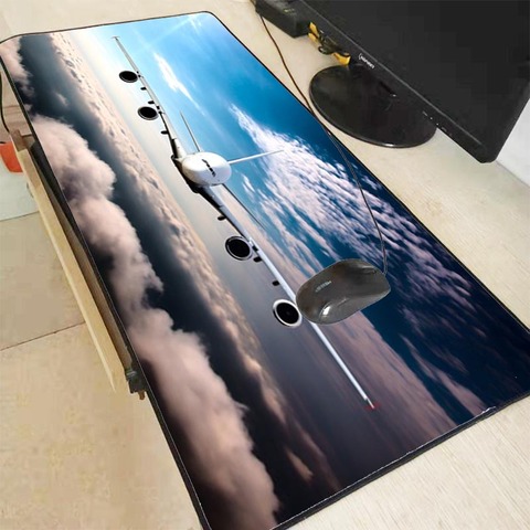 Mairuige Plane Flight Clouds Large Office Computer Desk Mat Table Keyboard Mouse Pad Laptop Cushion Desk Mat Lock Edge Mousepad ► Photo 1/6