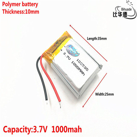 Good Qulity Liter energy battery 3.7V,1000mAH 102535 Polymer lithium ion / Li-ion battery for tablet pc BANK,GPS,mp3,mp4 ► Photo 1/4