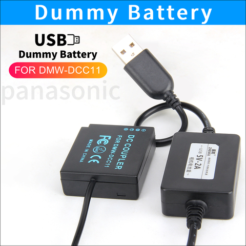 DMW-BLG10 Dummy Battery DMW-DCC11 DC Coupler Power Adapter for Panasonic DMC-GF6 GF5 GF3 GX7 GX9 ZS100 LX100 GX80 GX85 camera ► Photo 1/6
