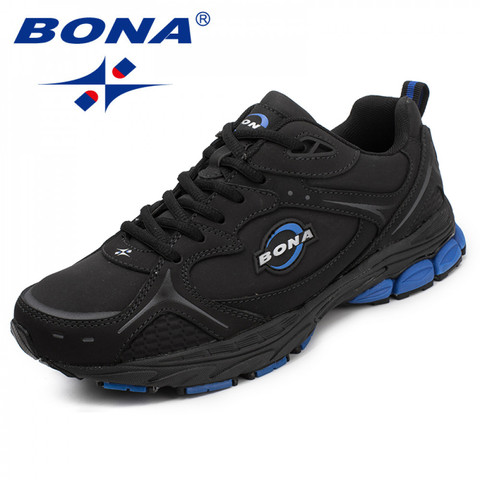 BONA New Classics Style Men Running Shoes Lace Up Men Sport Shoes Leather Men Outdoor Jogging Sneakers Comfortable free shipping ► Photo 1/6