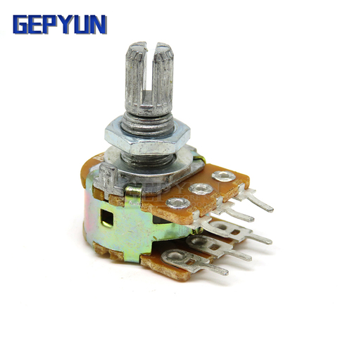 10pcs WH148 B1K B2K B5K B10K B20K B100K B500K 6Pin Shaft Amplifier Dual Stereo Potentiometer 1K 2K 5K 10K 50K 100K 500K Gepyun ► Photo 1/1