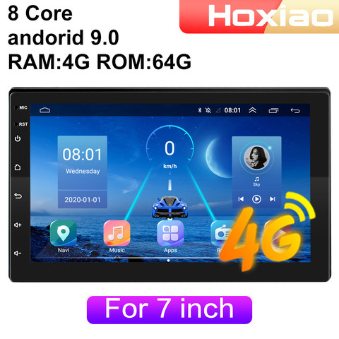 4G 8 cores Android 9.0 2 Din Car Radio multimedia video player For Nissan Hyundai Kia toyota LADA Ford navigation GPS audio 2din ► Photo 1/6
