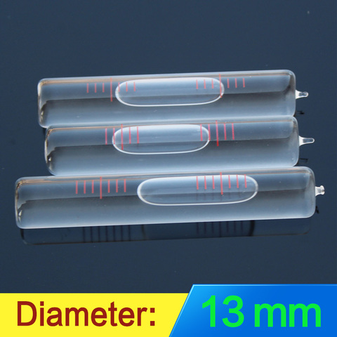 High-precision glass level bubble Tubular spirit level Blister beads Vials Diameter 13mm ► Photo 1/6