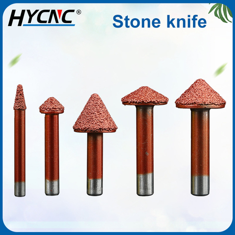 1pc Cnc Mushroom Milling Cutter Double Frosted Tapered V-Shaped Knife Stone Carving Tool Marble Granite Cutting Bit ► Photo 1/6