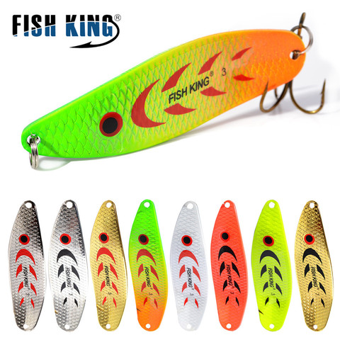 FISH KING 1PC 18g 28g spinner Fishing Lure metal bait Spoon Fishing Tackle Vissen Pesca Sequin Paillette Single hooks ► Photo 1/6