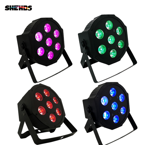 4pcs Hot Sell and Hight Quality Flat LED Par 7X12w/7X18W RGBW Stage Wash Light DMX Controller DJ Equipment Disco Night Club Show ► Photo 1/6