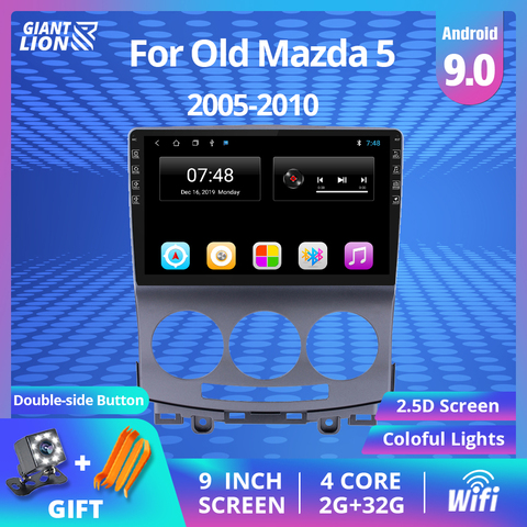 2 Din Android 9.0 Car Multimedia Player For Mazda 5 2005 2006 2007 2008 2009 2010 9'' Autoradio 2Din Radio Audio GPS Navi WIFI ► Photo 1/6