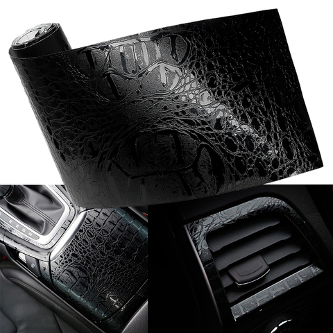 Automotive Interior Stickers Car Sticker Wrap Film Simulation Crocodile Styling Leather Interior Decor Decals 150*10cm ► Photo 1/6