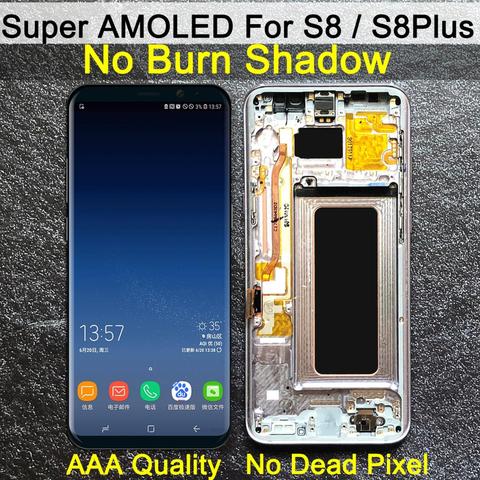 AAA ORIGINAL SUPER AMOLED S8 LCD with frame for SAMSUNG Galaxy S8 G950 G950F Display S8 Plus G955 G955F Touch Screen Digitizer ► Photo 1/6