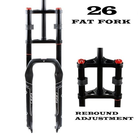 Fat Tire MTB Bicycle Two-Shoulder Dual Crown Air Suspension Fork Shock Absorber 26*4.0 Quick Release 135MM Adjustable Damping ► Photo 1/5