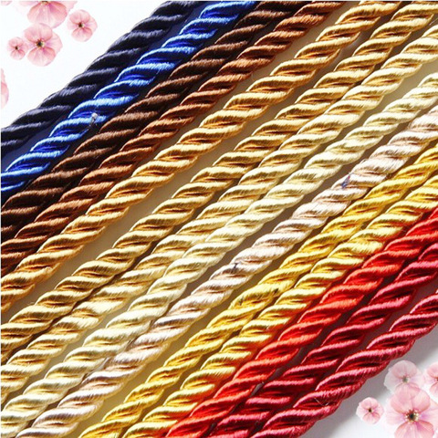 5 meters 8mm 3 Shares Twisted Cotton Nylon Cords Colorful DIY Craft Braided Decoration Rope Drawstring Belt Accessories JK2022 ► Photo 1/6