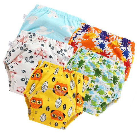 4pc/Lot Cotton Training Pants Panties Waterproof Cloth Diapers Reusable Toolder Nappies Baby Underwear ► Photo 1/6