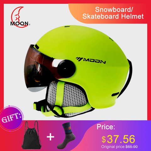 Ski Helmet With Goggles MOON  2022 Integrated Full coverage protector For Women ski  snowboard helmet  casque de ski a43 ► Photo 1/6
