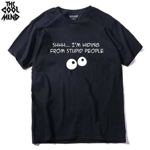 COOLMIND FU0112A Summer Men T Shirts Funny Slogan Top Tees Men's Short Sleeve 100% Cotton T-shirt O-Neck Casual Tshirt ► Photo 1/6