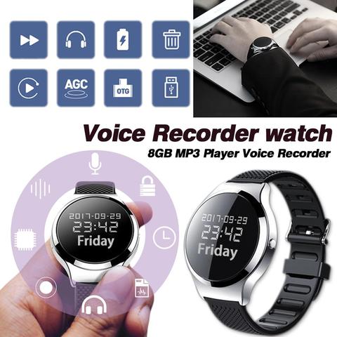 JNN S8 Micro Recording Pen Mini Wristband Professional HD Watch Recorder Wristband Voice Control Evidence Collector ► Photo 1/6