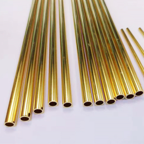 2pieces 2-10mm Hand-done brass tube brass pipe 100mm stick for knife handle part diy Hand tool accessories ► Photo 1/2