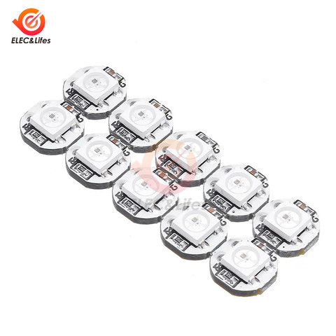 10pcs 1bit 5V WS2812B 5050 SMD RGB LED Chip Full Color Built-in WS2811 IC Addressable with Mini PCB Board (10mm*3mm) Heatsink ► Photo 1/6