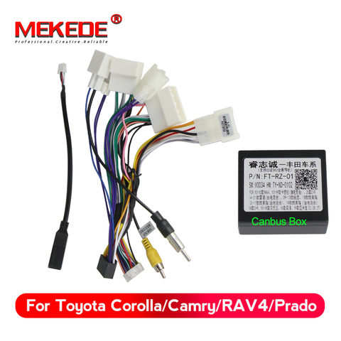 MEKEDE  Car 16-pin Android Wire Harness Power Cable Adapter With Canbus For Toyota Corolla/Camry/RAV4/Prado/Crown/Reiz ► Photo 1/3