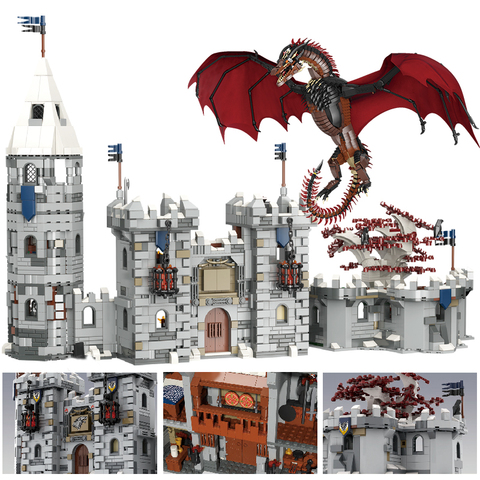 2217PCS+ Thrones Game Winterfell Dragon Viserion Mother Black Death Balerion Anime Action Figures Building Blocks Toys kids Gift ► Photo 1/2