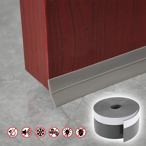 Grey Silicone Seal Strip for Doors Silicone Sealing Sticker Adhesive Doors and Windows Gaps of Anti-Collision Anti-dust reptile ► Photo 1/1