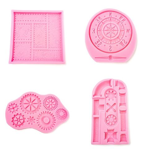 Vintage Clock Silicone Molds Steampunk Gear Baby Birthday Fondant Cake Decorating Tools Cupcake Candy Chocolate Gumpaste Moulds ► Photo 1/4