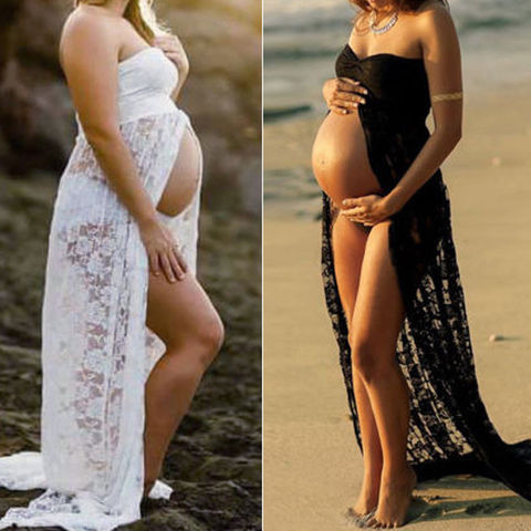 Couples Maternity Photography Lace Dress Props Maxi Maternity Gown Fancy shooting photo summer pregnant dress Plus Size ► Photo 1/6