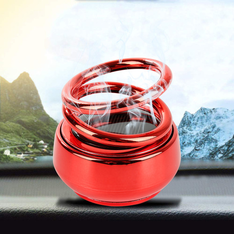 Solar Auto Car Air Freshener Fragrance Suspension Rotating Car Solid Perfume Aromatherapy Double Ring Car Accessories Decoration ► Photo 1/6