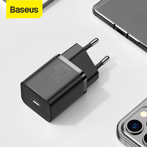 Baseus Super Si USB C Charger 20W For iPhone 12 Pro Max Support Type C PD Fast Charging Portable Phone Charger ForiP 11 Pro Max ► Photo 1/6