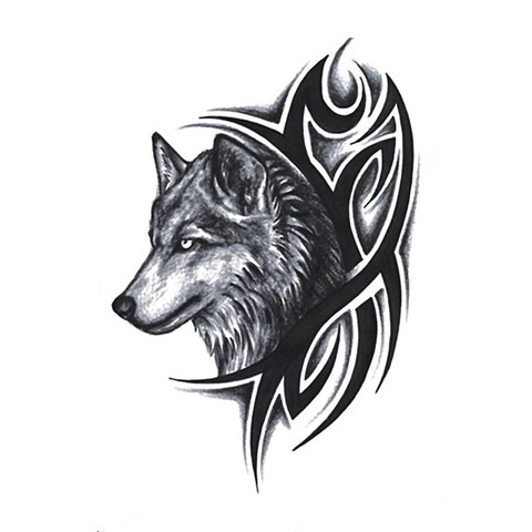 New Hot Water Transfer Fake Tattoo Waterproof Temporary Tattoo Sticker Men Women Wolf Tattoo Flash Tattoo ► Photo 1/3