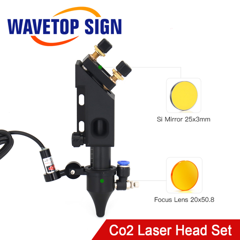 WaveTopSign Co2 Laser Head for Focus Lens D20mm F50.8 Reflect Mirror 25mm for Laser Engraving Cutting Machine ► Photo 1/6