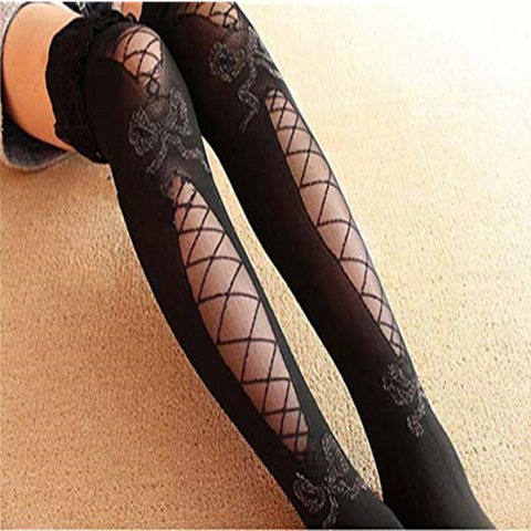 New Arrival Women's Sexy Lace Silk Slim Solid Top Sheer High Tight Stockings Nylon Fishnet Mesh Pantyhose stocking Hot Sale ► Photo 1/6