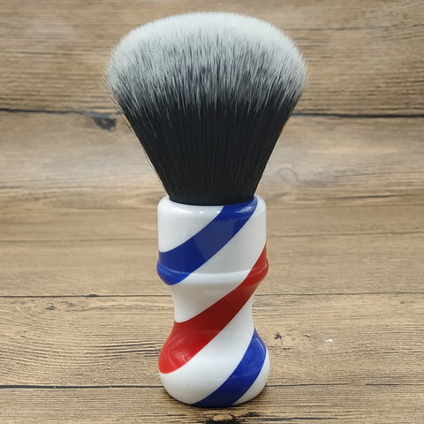 dscosmetic 24mm tuxedo synthetic hair knots  shaving brush with  barber pole handle ► Photo 1/6