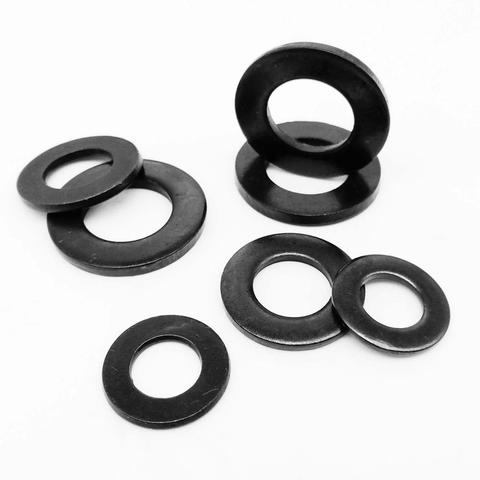 10/100pcs M1.6 M2 M2.5 M3 M3.5 M4 M5 M6 M8 M10 M12 Black 304 Stainless Steel Flat Washer Plain Gasket Pad High Quality ► Photo 1/6