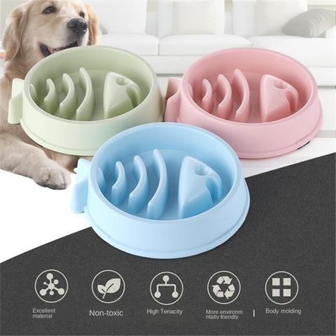 Pet Slow Eating Feeder Fish Bone Shape Dog Bowl Dog Feeding Food Bowls Bloat Stop Healthy Interactive Puppy Food Plate Dishes ► Photo 1/6