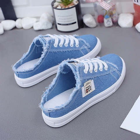 New 2022 Spring Summer Women Canvas Shoes flat sneakers women casual shoes low upper lace up white shoes ► Photo 1/6