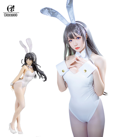 ROLECOS Bunny Girl Cosplay Costume Sakurajima Mai Cosplay Sexy Costume Leather Jumpsuit Seishun Buta Yarou wa Bunny Girl Senpai ► Photo 1/6