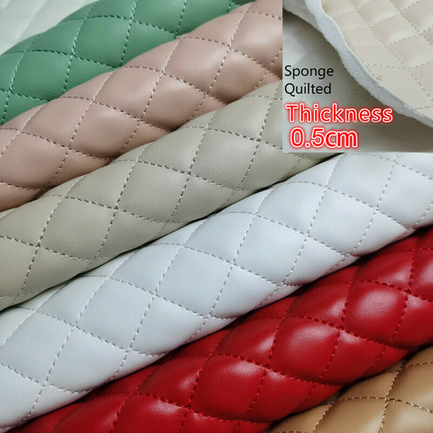 90*140cm Thick Sponge Artificial PU Leather Fabric Embroidered Diy Car Interior Upholstery Headboard Furniture Shoe Bag Material ► Photo 1/6